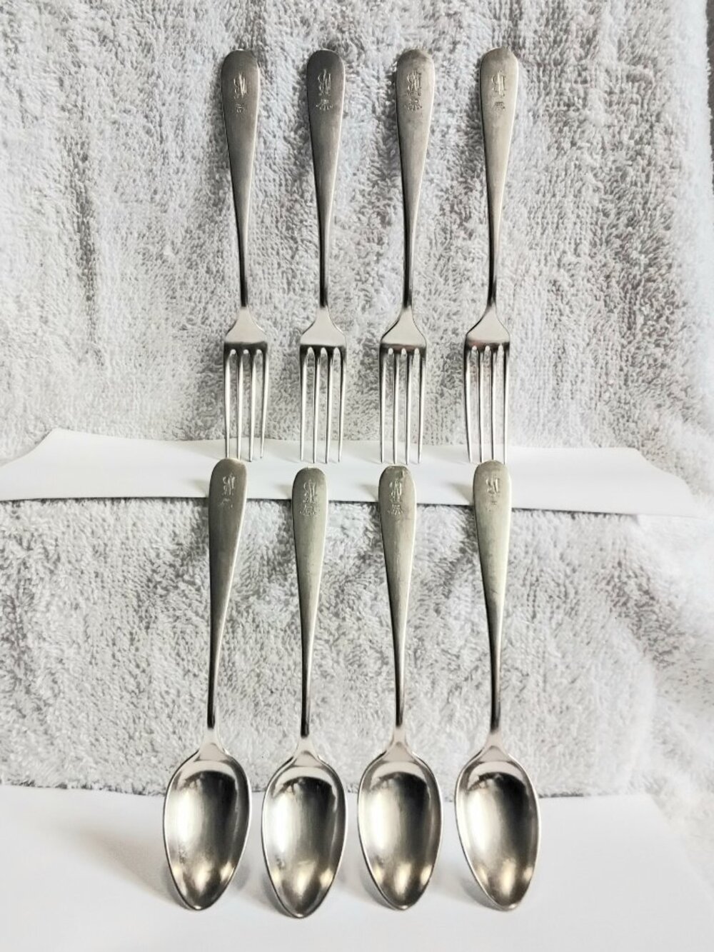 Antique Austrian Silver Plated Art Krupp Berndorf Forks/Spoons 84 Engraved BV!!